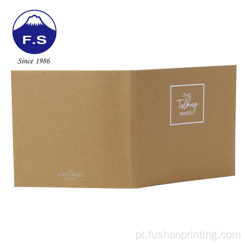 Pasta de apresentação de arquivos A4 de impressão de papel Kraft personalizada
